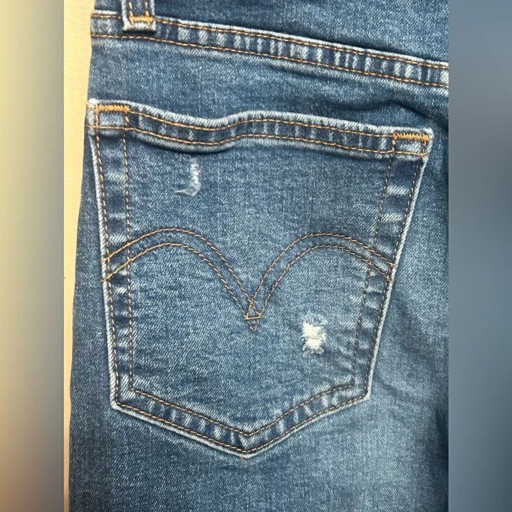 Levis Levi’s Wedgie Skinny Pacific Waves High Rise Button Fly Jeans Size 24 - Picture 5 of 9
